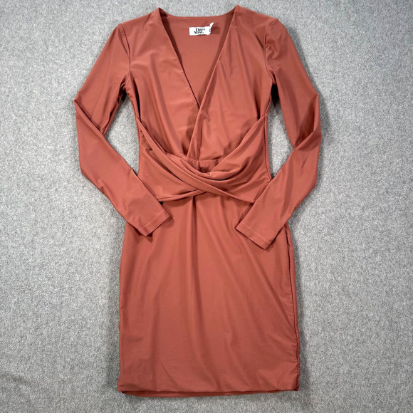Tiger Mist Over & Under Minidress Long Sleeve Size X-Small V-Neck Bodycon - Picture 1 of 10